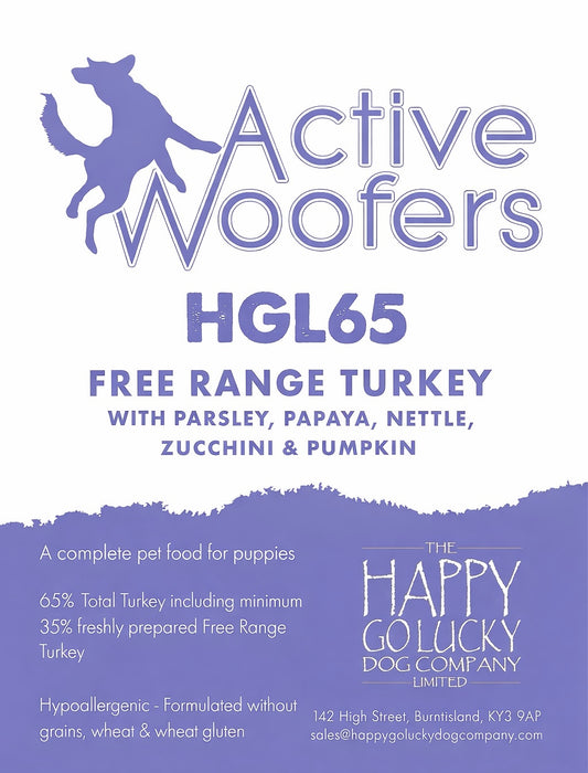 Active Woofers HGL65 Puppy Food - Turkey & Pork