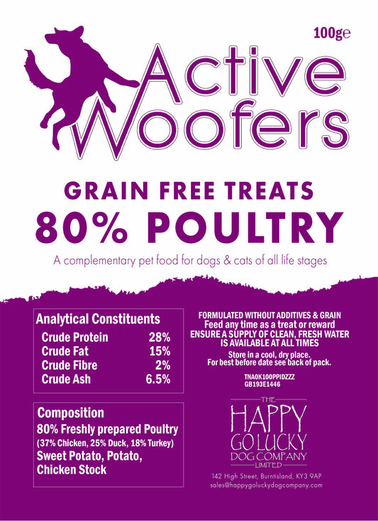 Active Woofers 80% Poultry Training Treats