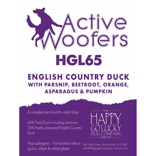Active Woofers HGL65 Adult Dog Food - English Country Duck