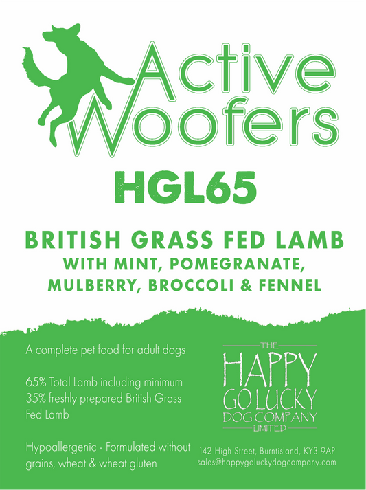 Active Woofers HGL65 Adult Dog Food - British Grass Fed Lamb
