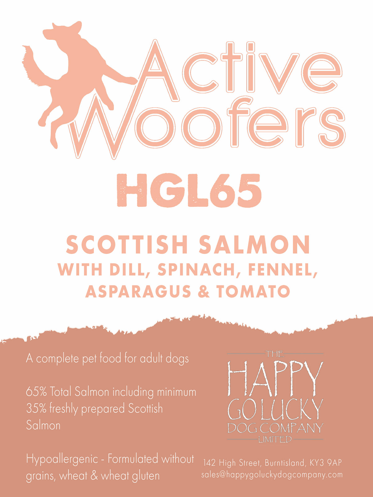 Active Woofers HGL65 Adult Dog Food - Scottish Salmon