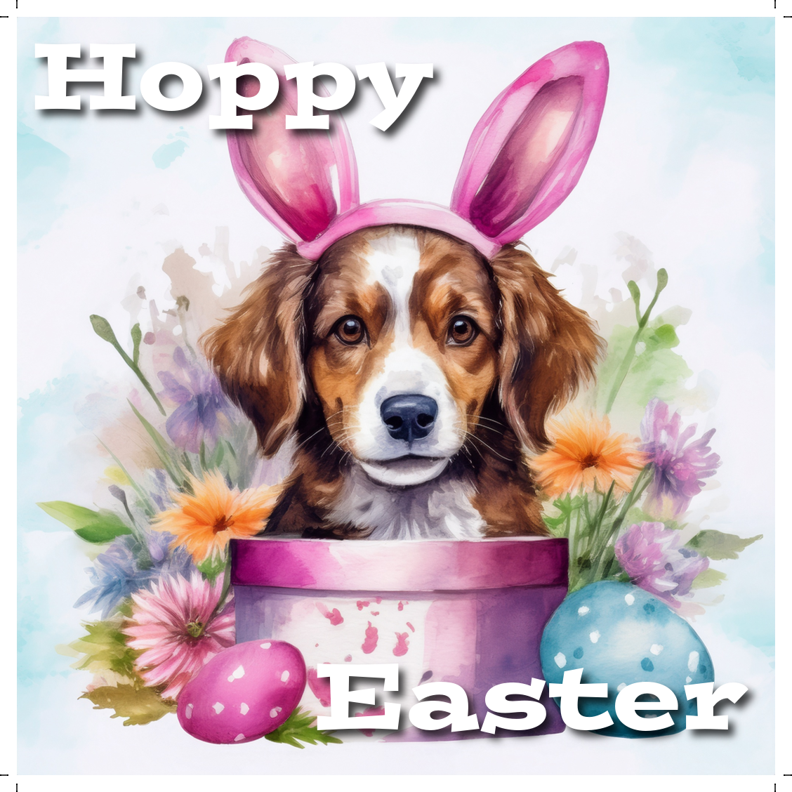 Happy Go Lucky Dog Company Hoppy Easter treat box packaging